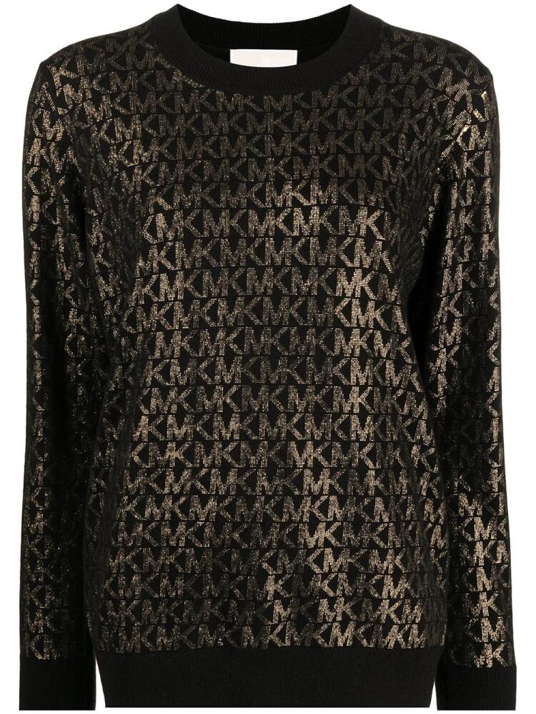 Michael Kors metallic logo-print jumper - Black Cover