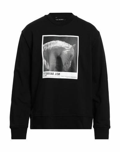 Neil Barrett Man Sweatshirt Black Cotton, Elastane Cover