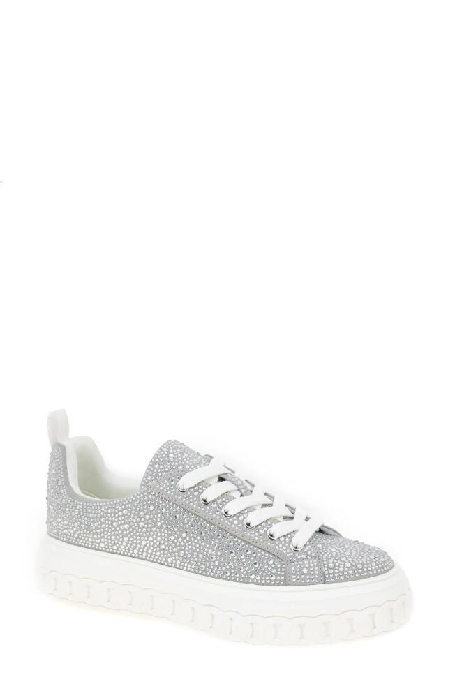 bcbg Riso Platform Sneaker in Silver Rhinestones Cover