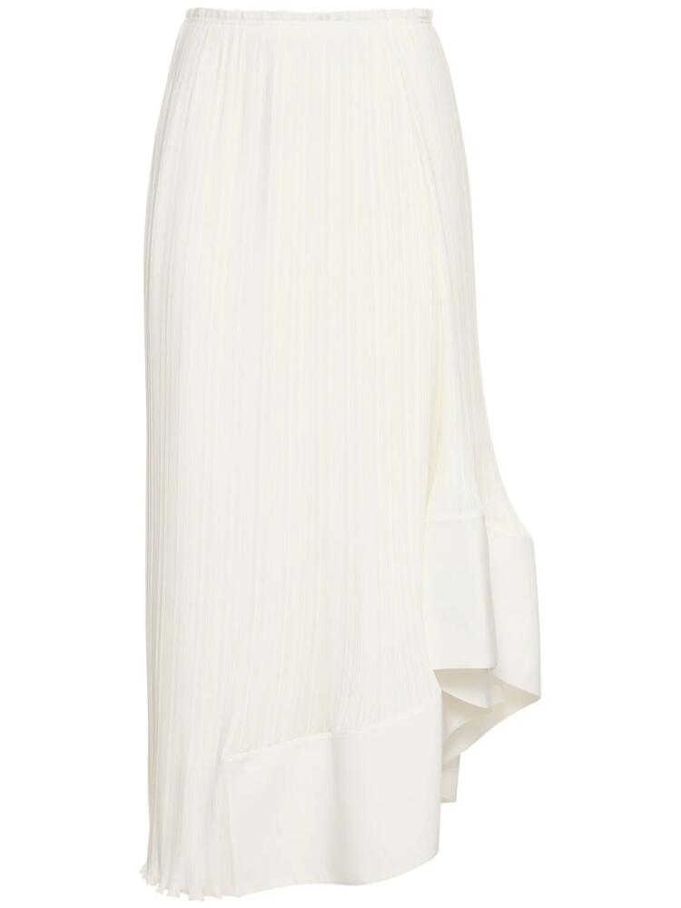 LANVIN Pleated High Waist Midi Skirt Cover