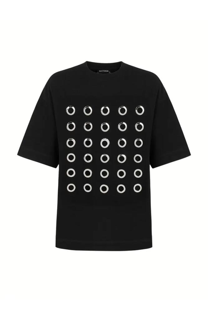 Nocturne Metal Ring Detailed T-Shirt in Black Cover