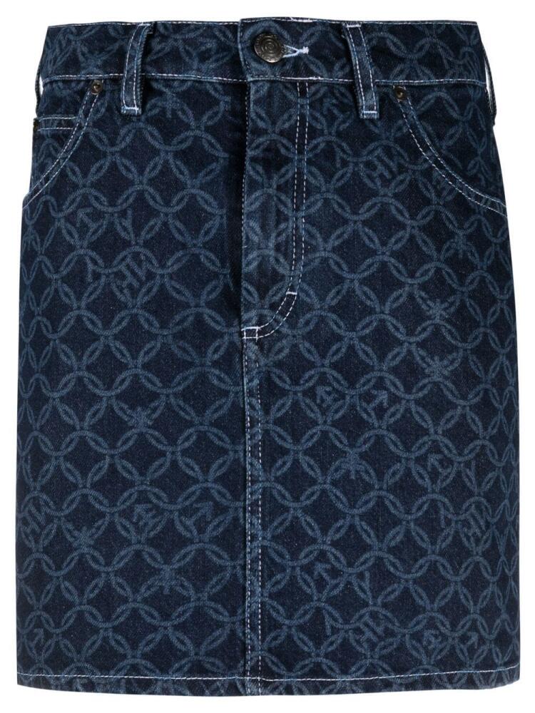 Charles Jeffrey Loverboy jacquard-pattern denim skirt - Blue Cover