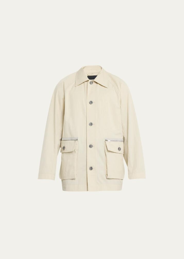 3.1 Phillip Lim Men's Twill Button-Front Chore Coat Cover