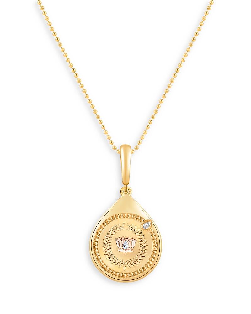 Harakh Lotus Pendant with Diamonds in 18K Yellow Gold, 0.02 ct. t. w. Cover