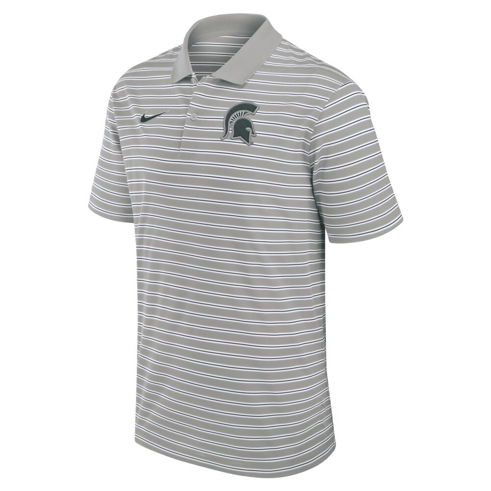 Michigan State Spartans Primetime Victory Striped Nike Men's Dri-FIT College Polo in Grey Cover