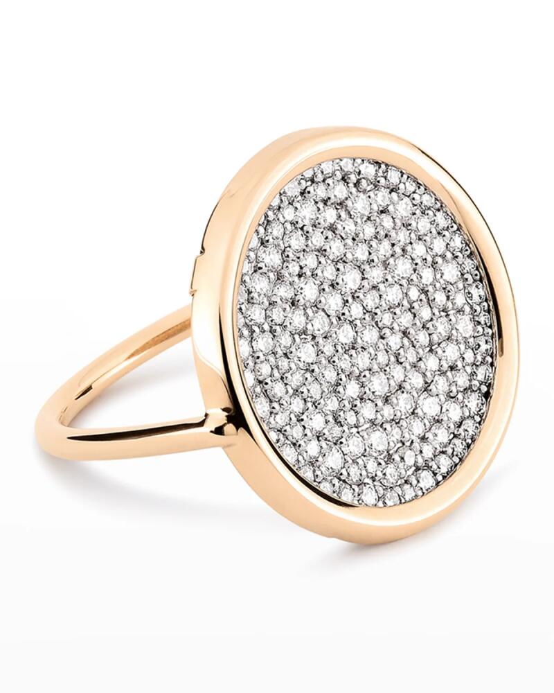 GINETTE NY Ever 18k Rose Gold White Diamond Disc Ring, Size 6 Cover