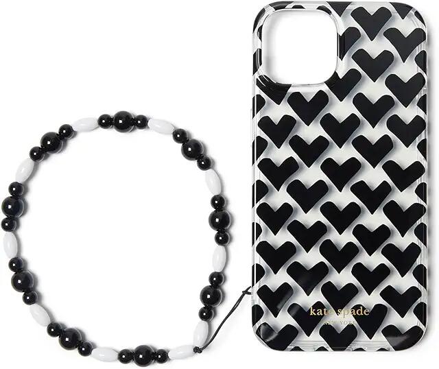 Kate Spade New York Modernist Hearts Printed TPU Phone Case 14 Pro Max with Wristlet (Clear Multi) Cell Phone Case Cover