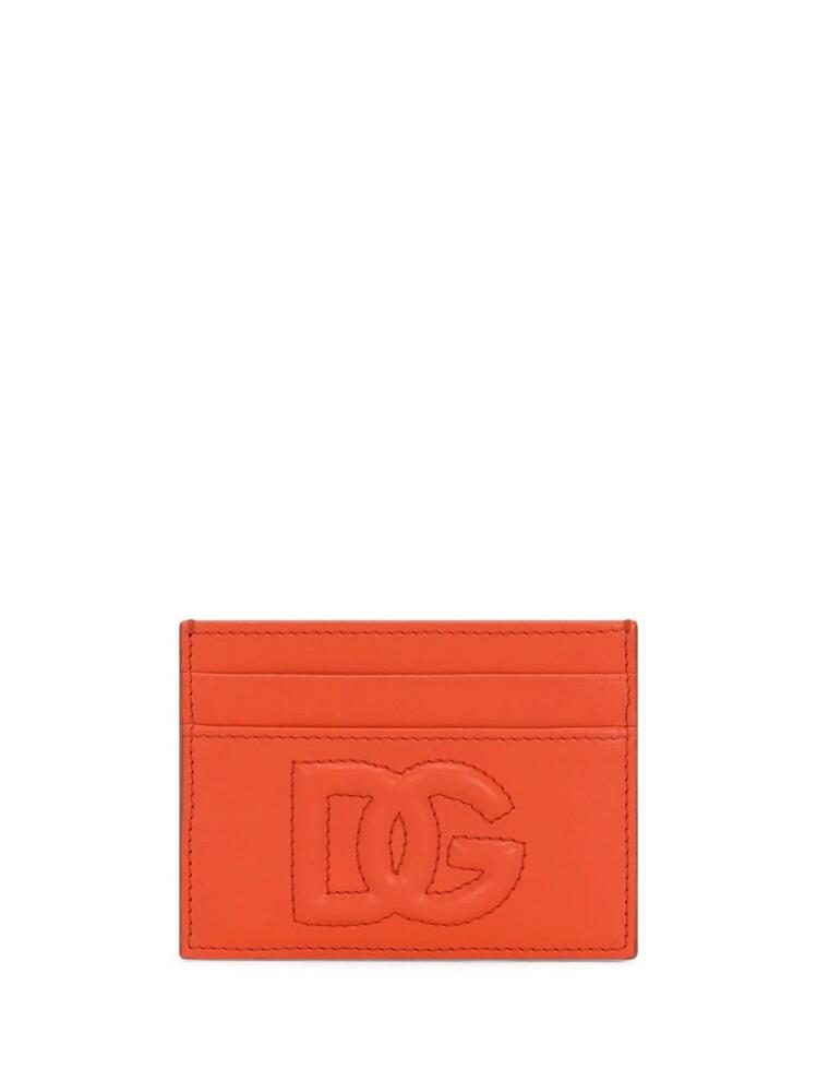 Dolce & Gabbana logo-embossed leather cardholder - Orange Cover