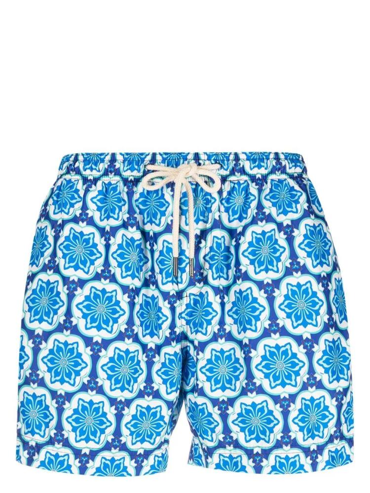 PENINSULA SWIMWEAR geometric-print swim shorts - Blue Cover