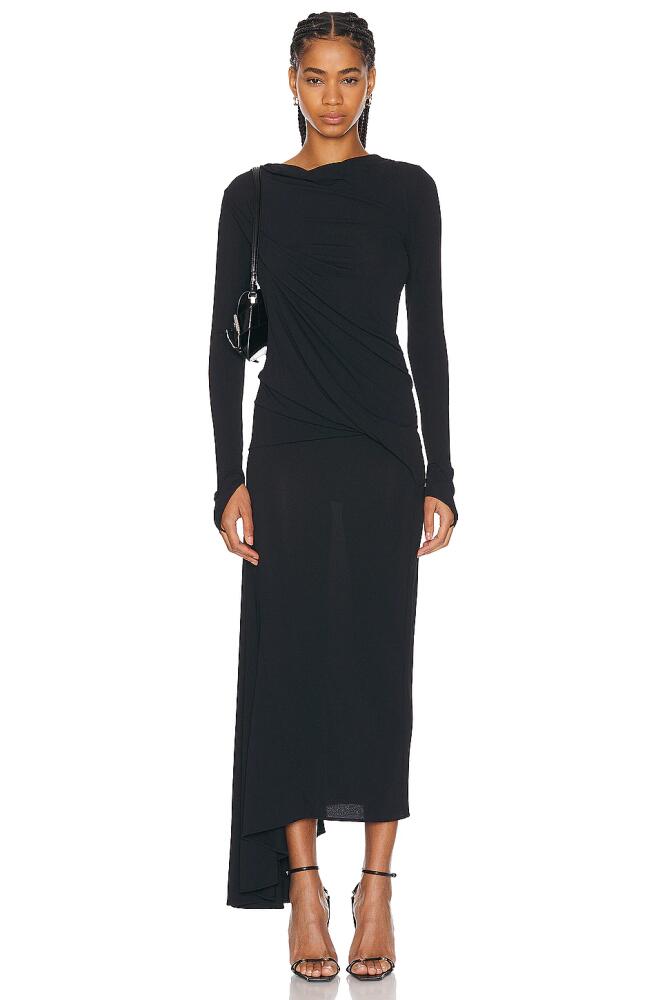 Givenchy Asymmetrical Long Sleeve Dress in Black Cover