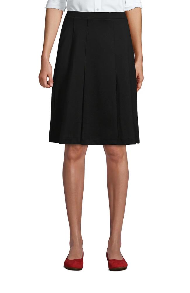 Lands' End School Uniform Ponte Pleat Skirt in Black Cover