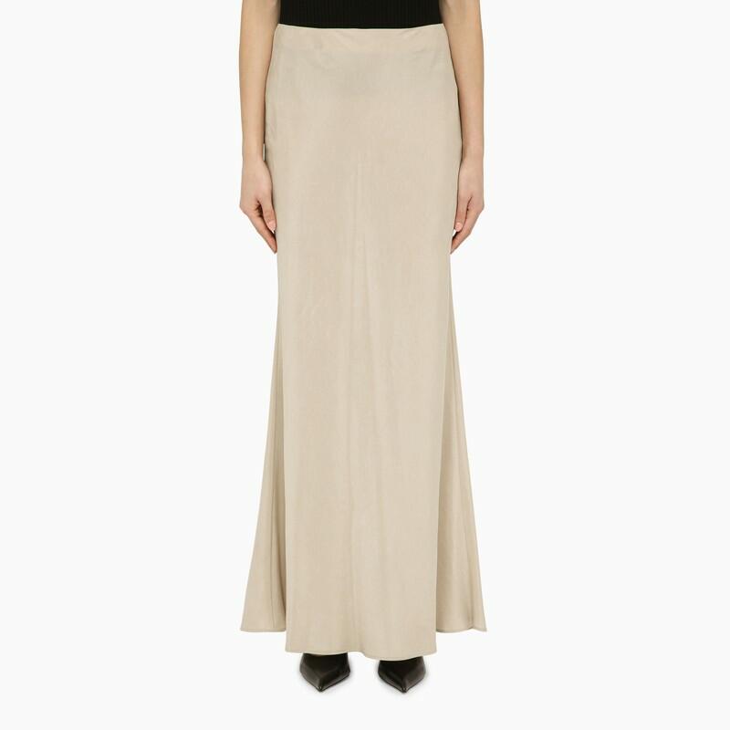 Max Mara Studio Long beige linen-blend skirt Cover