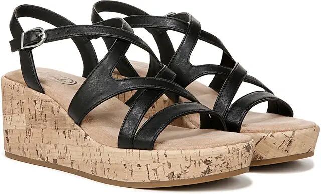 LifeStride Bailey Strappy Platform Wedge Sandals (Black) Women's Sandals Cover