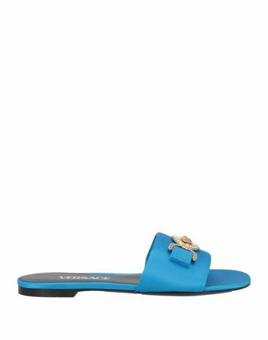 Versace Woman Sandals Azure Textile fibers Cover