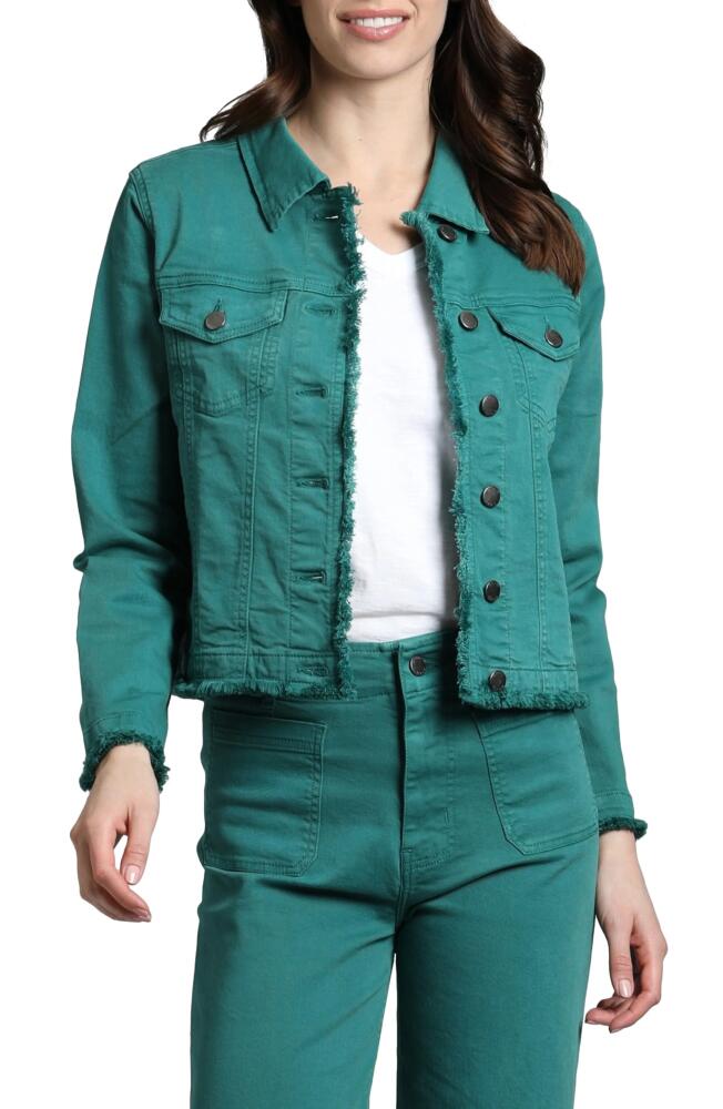 APNY Frayed Denim Jacket in Forest Green Cover