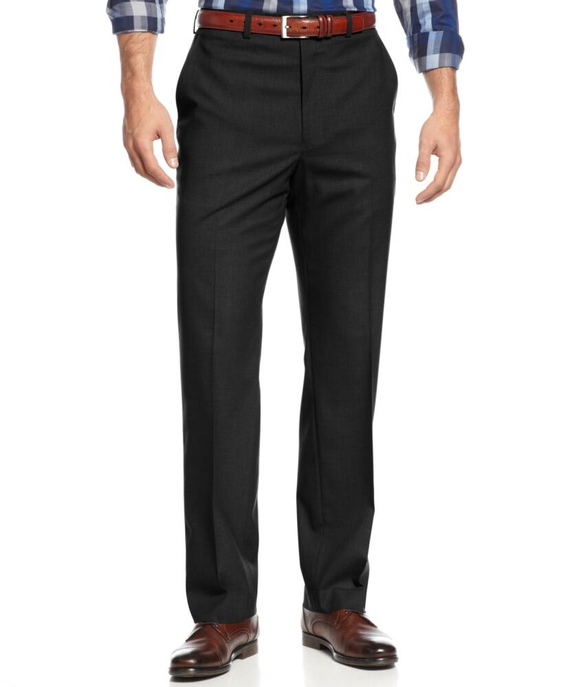 Michael Kors Men's Big and Tall Solid Classic-Fit Stretch Dress Pants - Black Cover