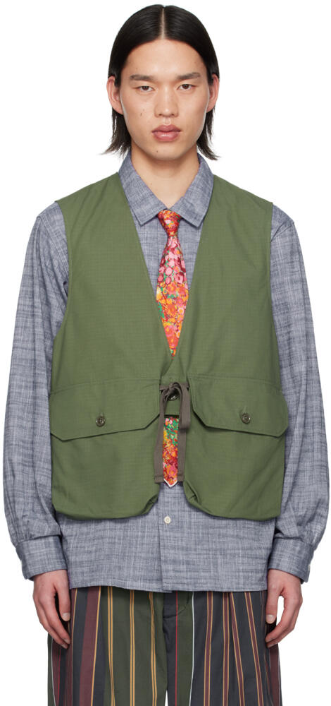 Engineered Garments Green Flap Pocket Vest Cover