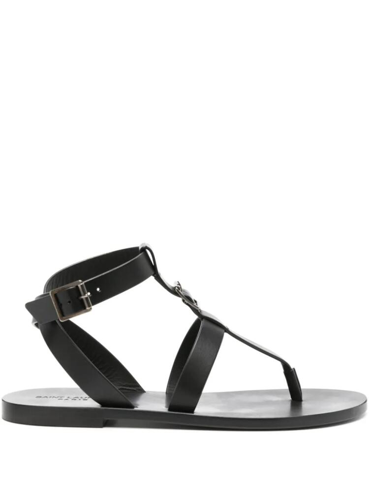 Saint Laurent buckled leather sandals - Black Cover