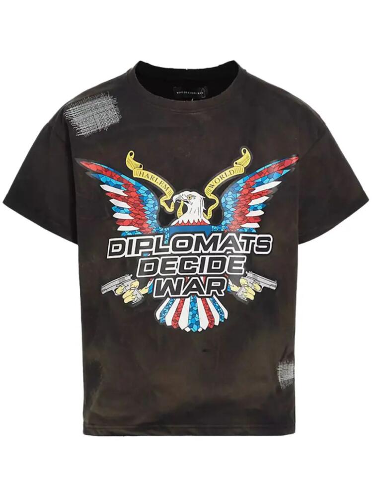 Who Decides War Diplomats Decide t-shirt - Black Cover