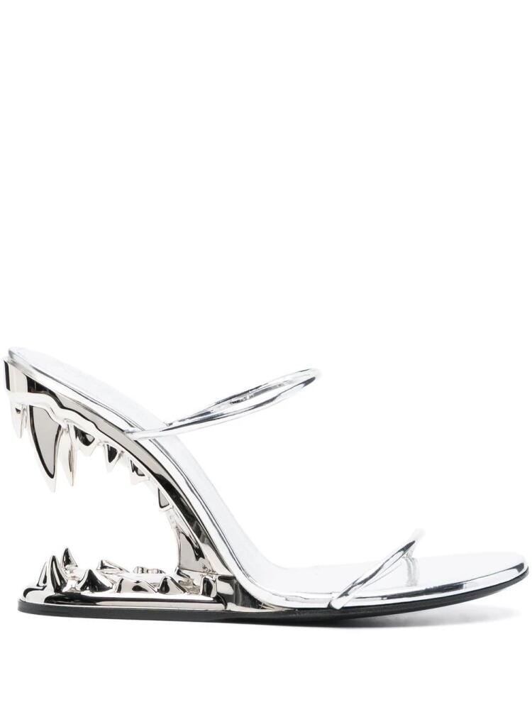 GCDS metallic 105mm heeled sandals - Silver Cover