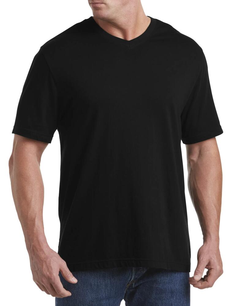 Harbor Bay by DXL Moisture-Wicking Jersey V-Neck T-Shirt in Caviar Cover