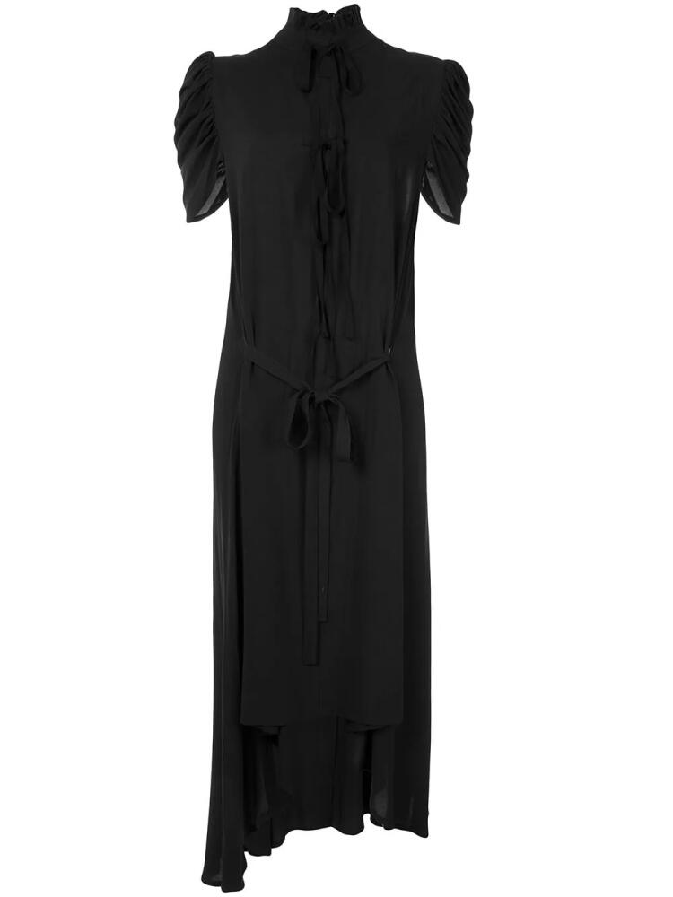 Ann Demeulemeester ruffled neck asymmetric dress - Black Cover