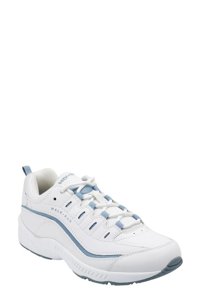 Easy Spirit Romy Sneaker in White/Blue Leather Cover