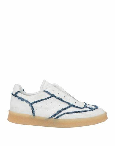 Mm6 Maison Margiela Man Sneakers White Soft Leather Cover