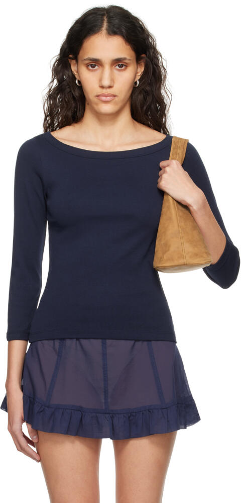 FLORE FLORE Navy Steffi Long Sleeve T-Shirt Cover