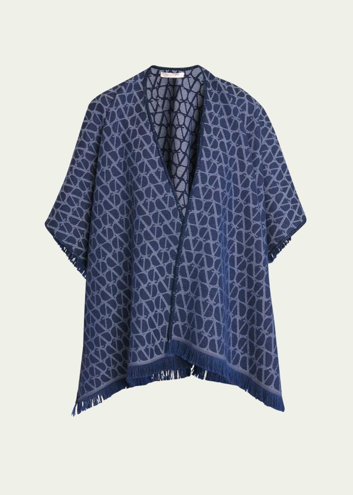 Valentino Toile Iconographe Jacquard Wool Poncho Cover