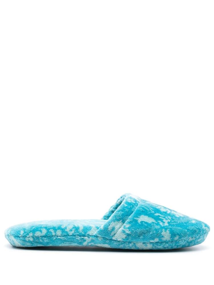 Versace Barocco-print terry-cloth slippers - Blue Cover