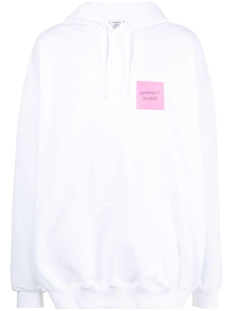 VETEMENTS graphic-print hoodie - White Cover