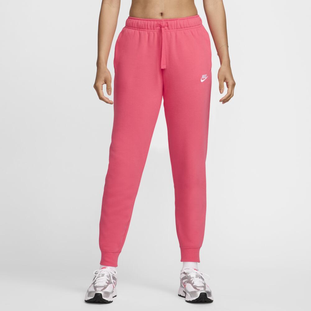 Women's Nike Sportswear Club Fleece Mid-Rise Jogger Pants in Pink Cover