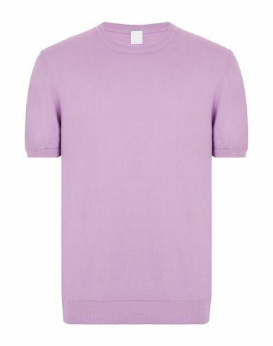 8 By Yoox Organic-cotton Regular-fit Knit T-shirt Man Sweater Light purple Organic cotton Cover