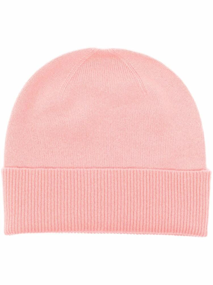 Pringle of Scotland fine-knit ribbed-trim beanie - Pink Cover