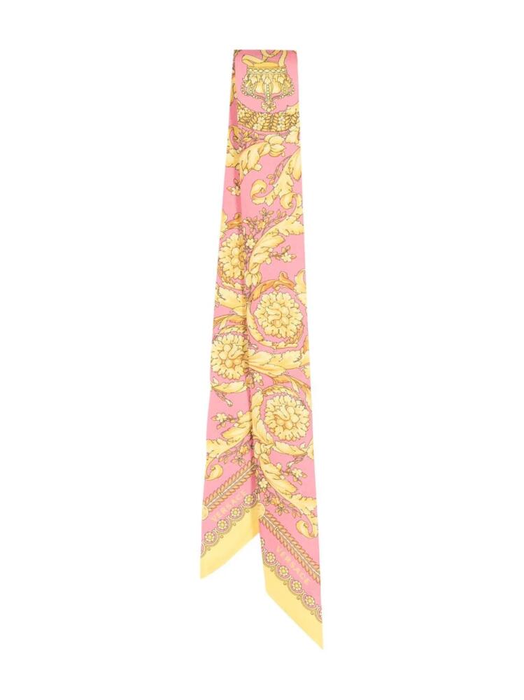 Versace Barocco silk scarf tie - Pink Cover