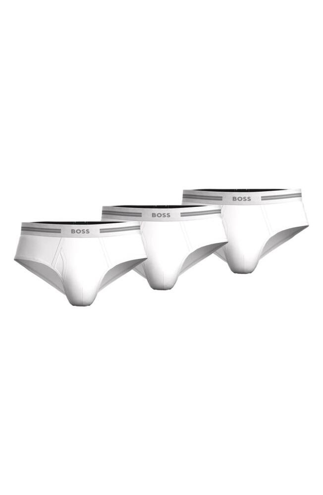 BOSS 3-Pack Traditional Cotton Briefs in White Cover