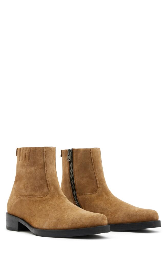 AllSaints Booker Suede Boot in Tan Cover