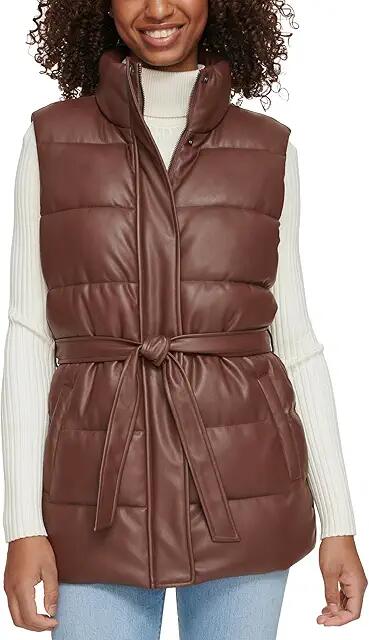 Levi's(r) Vegan Leather Puffer Vest (Chocolate Brown) Women's Clothing Cover