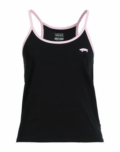 Vans Woman Tank top Black Cotton, Elastane Cover