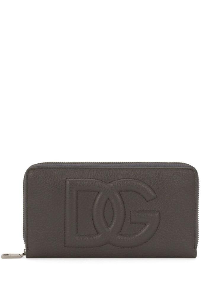 Dolce & Gabbana DG logo zip-around leather wallet - Grey Cover