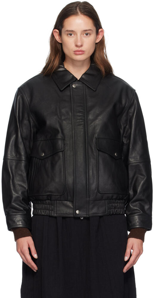 Dunst Black Oversized Leather Jacket Cover