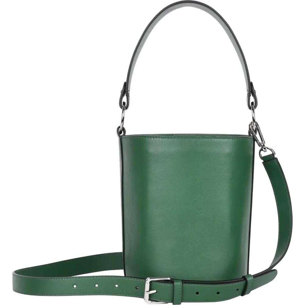 HYER GOODS Upcycled Leather Convertible Mini Bucket Bag in Green Cover