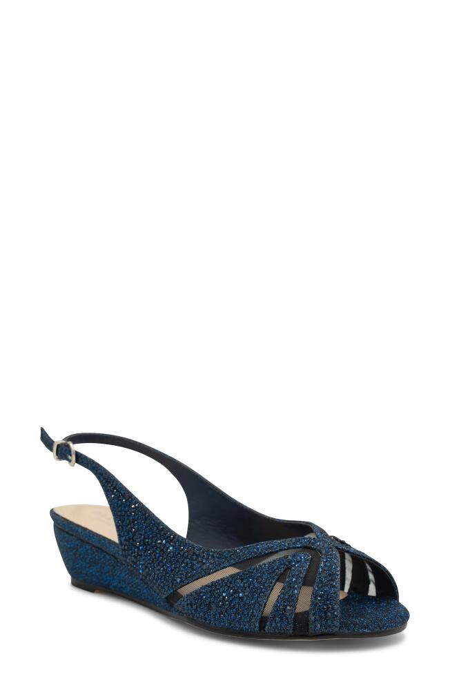 Paradox London Pink Jocelyn Slingback Wedge Sandal in Navy Cover