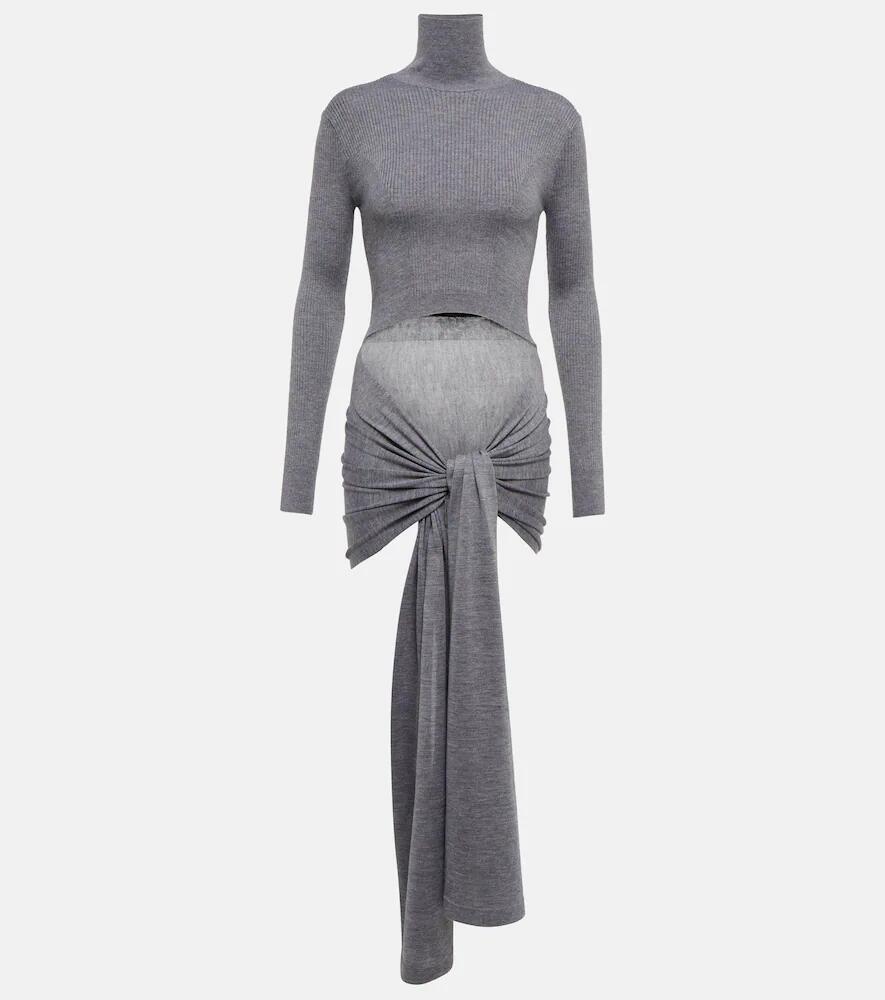 Alaïa Tie-front cashmere and silk turtleneck sweater Cover