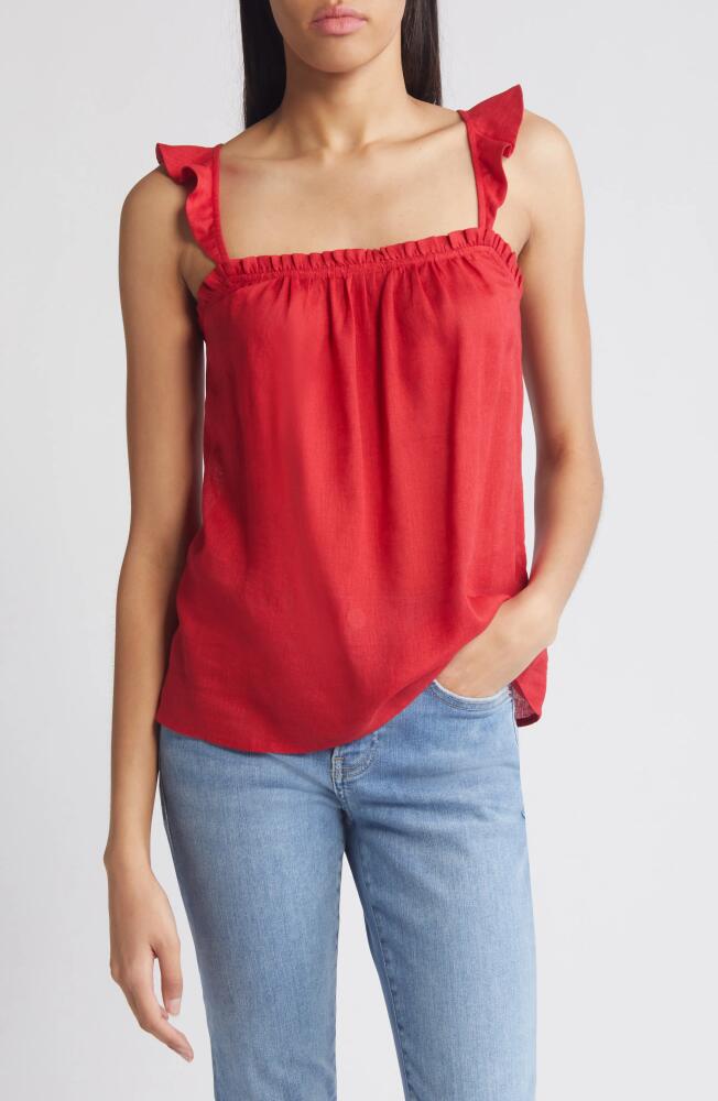 PAIGE Iyala Ruffle Tank Top in Strawberry Jam Cover