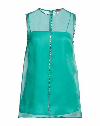 Pucci Woman Top Emerald green Silk Cover