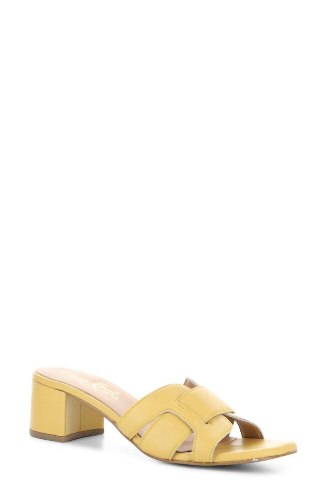 Bos. & Co. Uplift Slide Sandal in Yellow Leather Cover