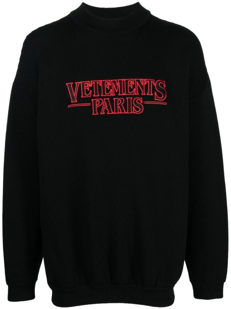 VETEMENTS logo-embroidered jumper - Black Cover