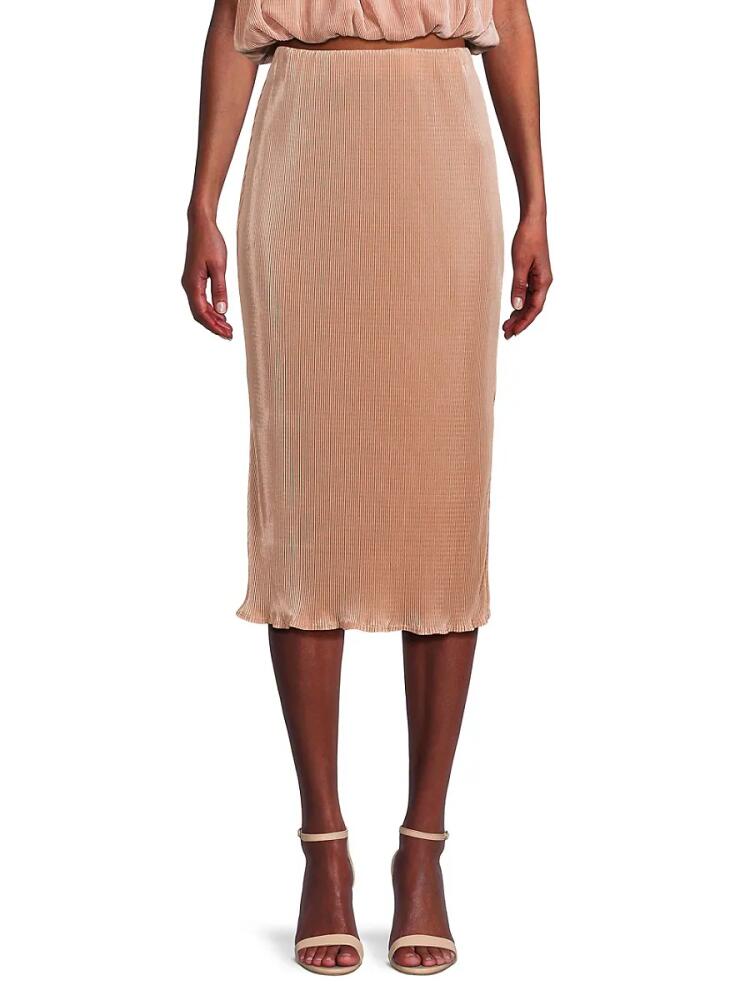 Renee C. Women's Pleated Midi Skirt - Rose Cover